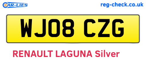 WJ08CZG are the vehicle registration plates.