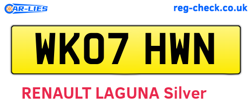 WK07HWN are the vehicle registration plates.