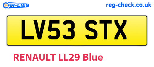 LV53STX are the vehicle registration plates.