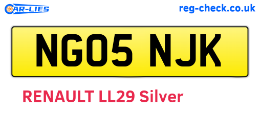 NG05NJK are the vehicle registration plates.