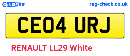 CE04URJ are the vehicle registration plates.