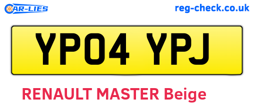 YP04YPJ are the vehicle registration plates.