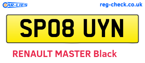 SP08UYN are the vehicle registration plates.