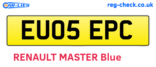EU05EPC are the vehicle registration plates.