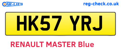 HK57YRJ are the vehicle registration plates.