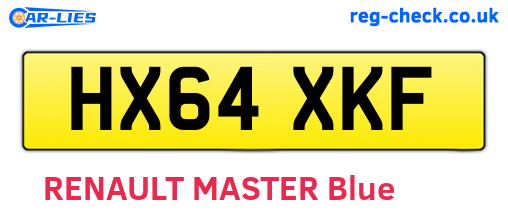 HX64XKF are the vehicle registration plates.
