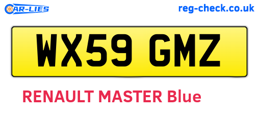 WX59GMZ are the vehicle registration plates.