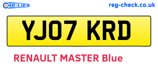 YJ07KRD are the vehicle registration plates.