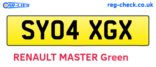 SY04XGX are the vehicle registration plates.