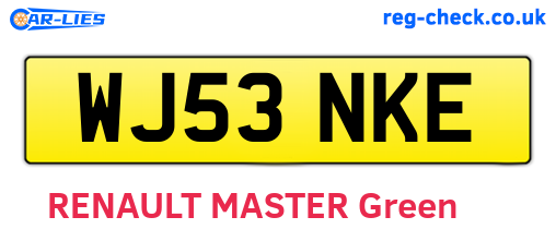 WJ53NKE are the vehicle registration plates.
