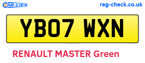YB07WXN are the vehicle registration plates.