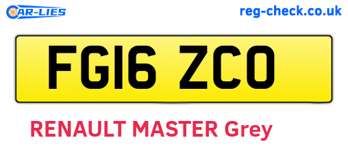 FG16ZCO are the vehicle registration plates.
