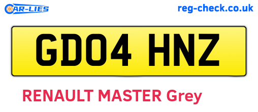 GD04HNZ are the vehicle registration plates.