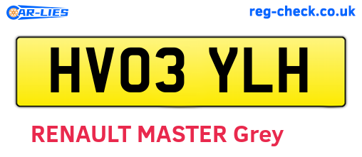 HV03YLH are the vehicle registration plates.