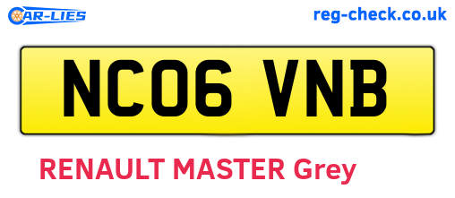 NC06VNB are the vehicle registration plates.