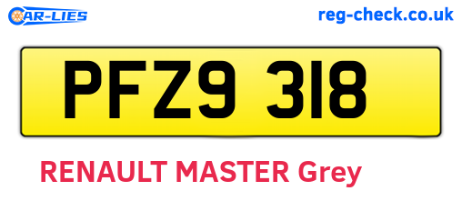 PFZ9318 are the vehicle registration plates.