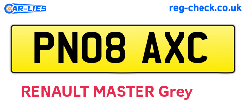 PN08AXC are the vehicle registration plates.