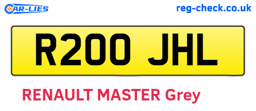 R200JHL are the vehicle registration plates.