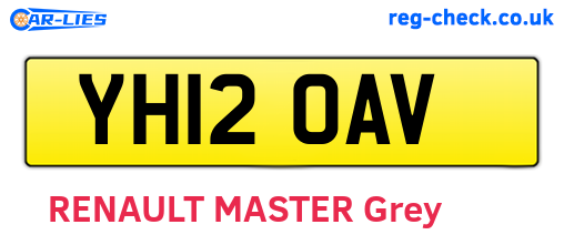 YH12OAV are the vehicle registration plates.