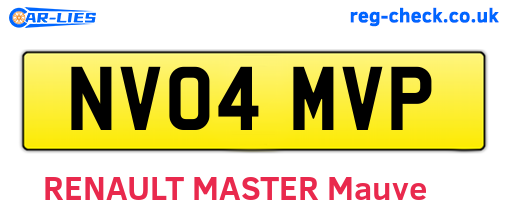 NV04MVP are the vehicle registration plates.