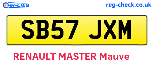 SB57JXM are the vehicle registration plates.