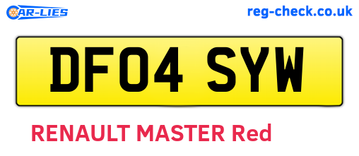 DF04SYW are the vehicle registration plates.