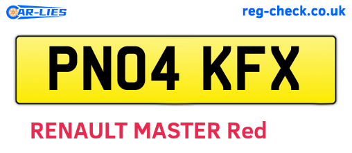 PN04KFX are the vehicle registration plates.