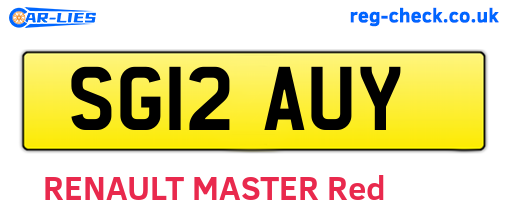 SG12AUY are the vehicle registration plates.
