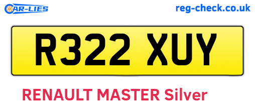 R322XUY are the vehicle registration plates.