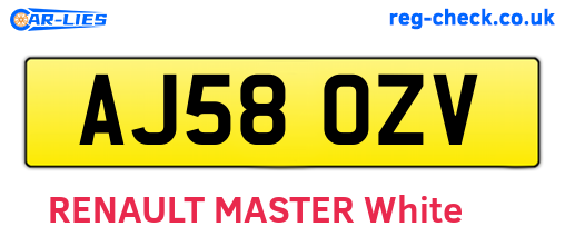 AJ58OZV are the vehicle registration plates.