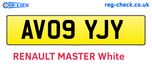 AV09YJY are the vehicle registration plates.