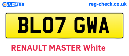 BL07GWA are the vehicle registration plates.