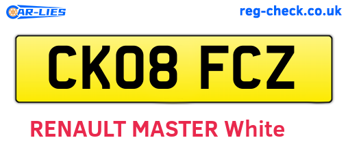 CK08FCZ are the vehicle registration plates.