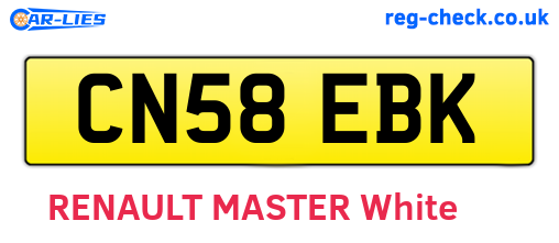CN58EBK are the vehicle registration plates.