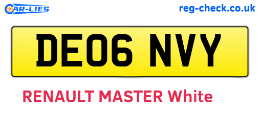 DE06NVY are the vehicle registration plates.
