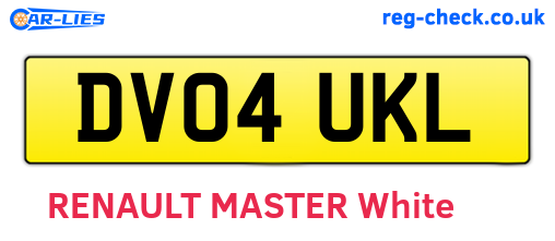 DV04UKL are the vehicle registration plates.