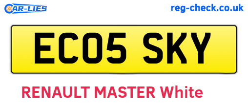 EC05SKY are the vehicle registration plates.