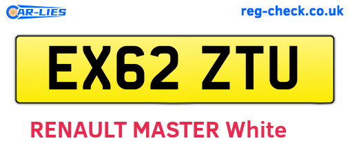 EX62ZTU are the vehicle registration plates.