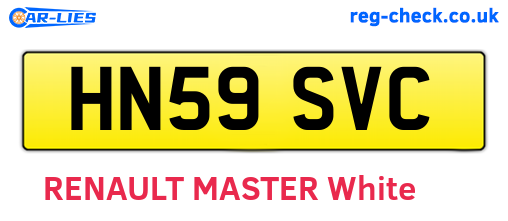 HN59SVC are the vehicle registration plates.