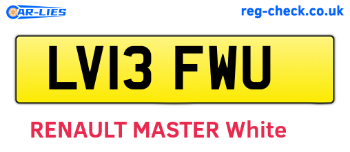 LV13FWU are the vehicle registration plates.