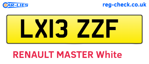 LX13ZZF are the vehicle registration plates.