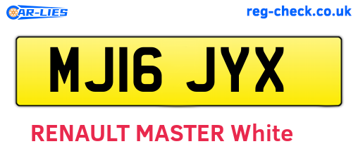 MJ16JYX are the vehicle registration plates.