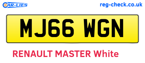 MJ66WGN are the vehicle registration plates.
