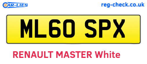 ML60SPX are the vehicle registration plates.