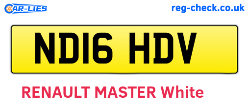 ND16HDV are the vehicle registration plates.