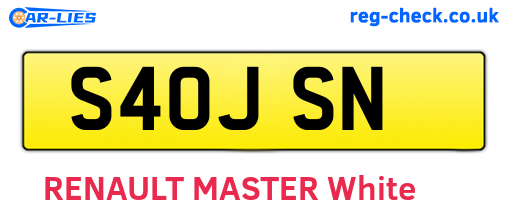 S40JSN are the vehicle registration plates.