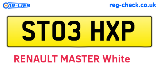 ST03HXP are the vehicle registration plates.