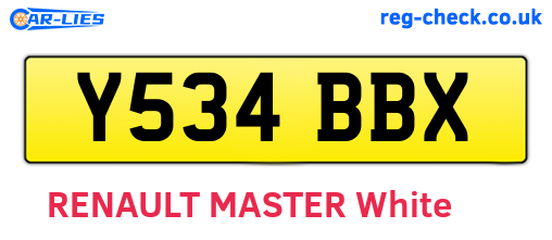 Y534BBX are the vehicle registration plates.
