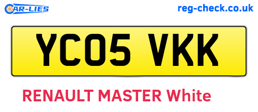 YC05VKK are the vehicle registration plates.
