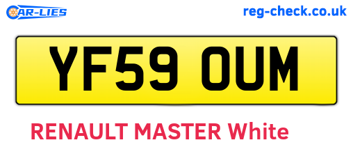 YF59OUM are the vehicle registration plates.